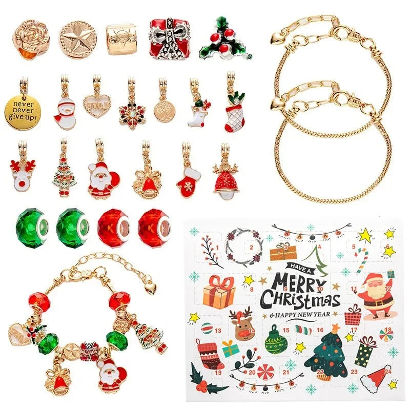 Christmas decorations Advent calendar 24-day countdown to the Christmas calendar Trendy jewelry set