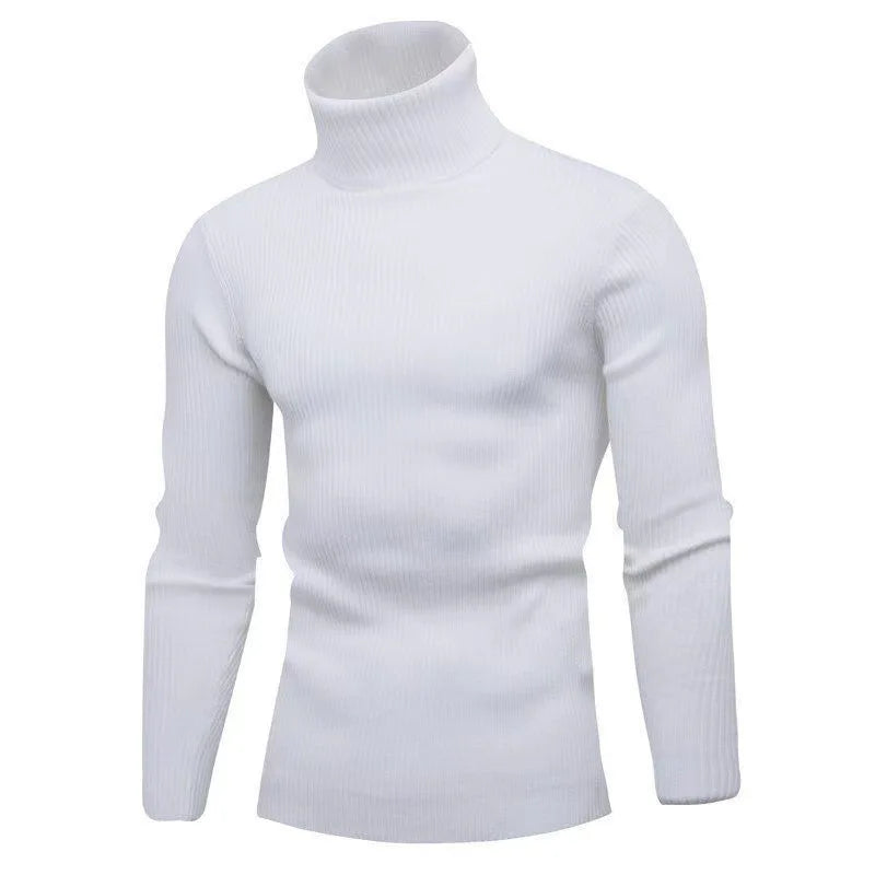 Herren Rollkragenpullover lässiger All-Match Strickpullover
