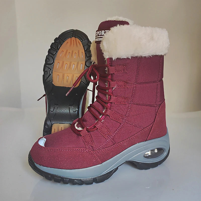 Damen Winter Schneestiefel Boots mit warmen Plüsch