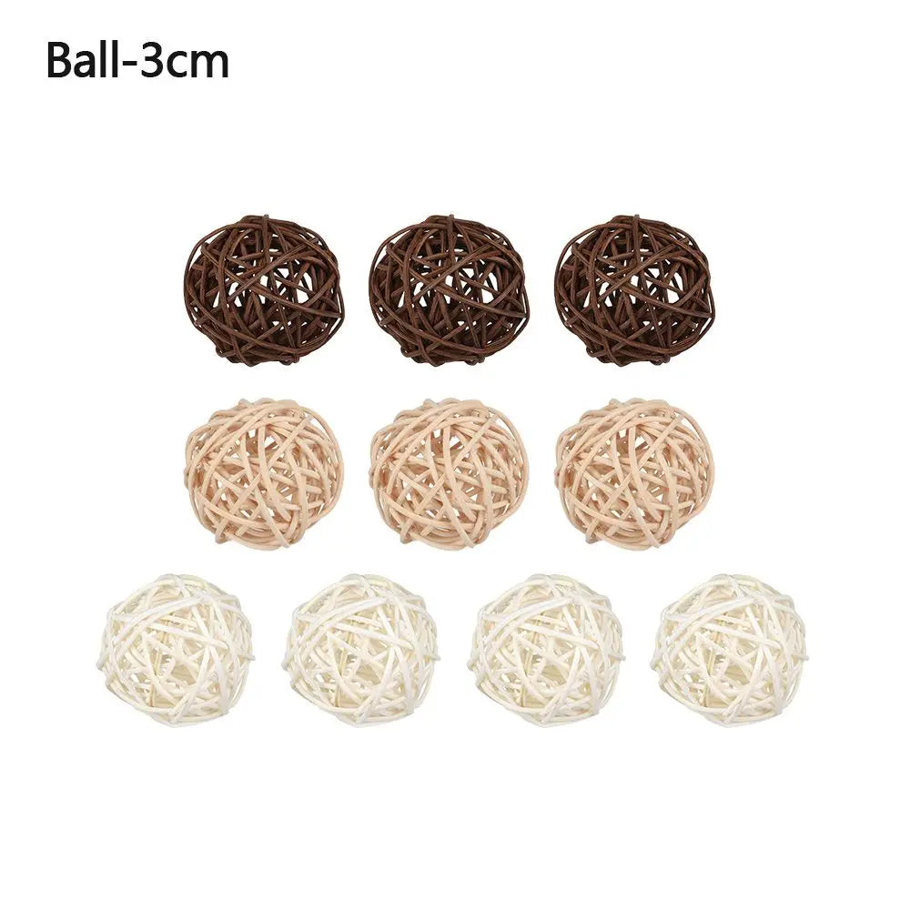 10 Stück Natürliche Rattan Ball Herz Sterne DIY Kranz Zubehör Weihnachten Baum Ornament