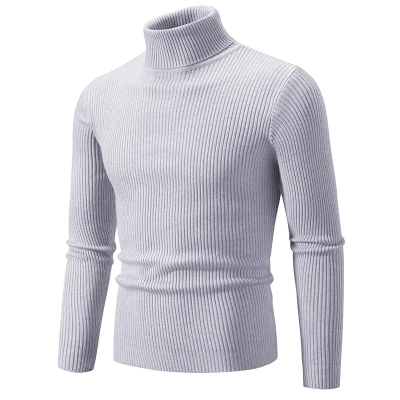 Herren Rollkragenpullover lässiger All-Match Strickpullover