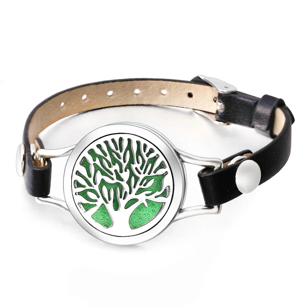Duftarmband Ätherisches Öl Parfüm Diffusor Medaillons Leder Armband