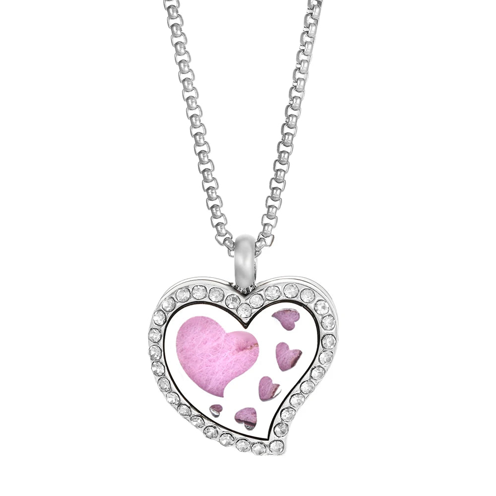 Duftschmuck Anhänger Herzförmig Aroma Therapie Parfüm Medaillon Diffusor Halskette
