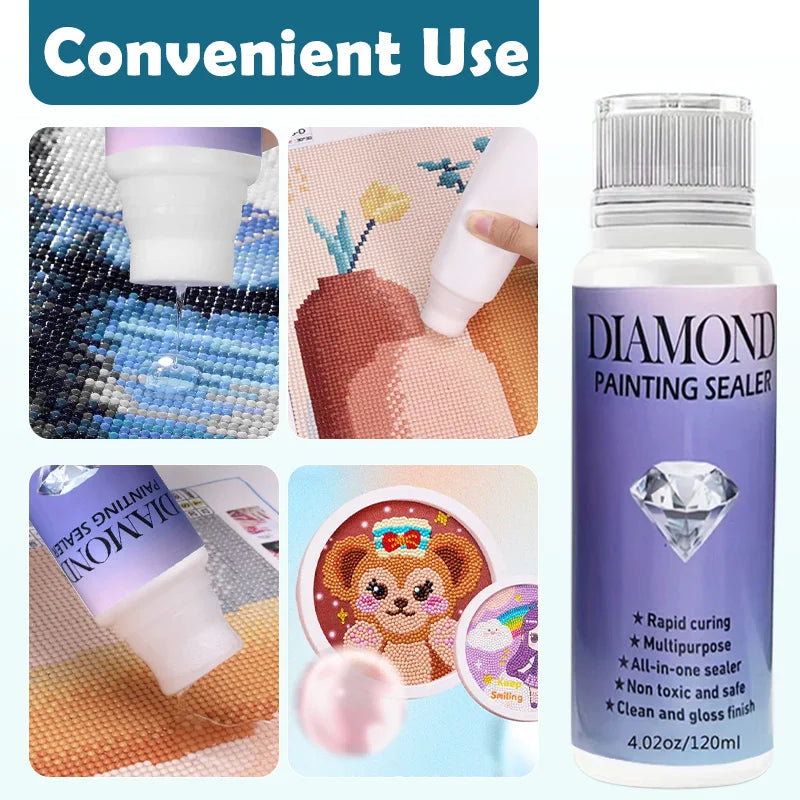 Diamond painting sealant, permanent hold and shine effect, diamond art painting sealant, accessories, glue, puzzle glue