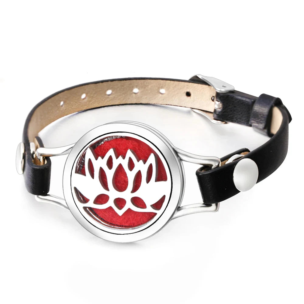 Duftarmband Ätherisches Öl Parfüm Diffusor Medaillons Leder Armband