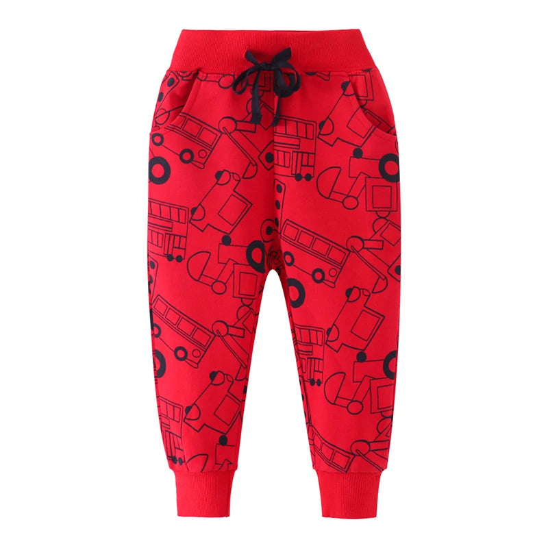 Little Maven Baby Jungen Jogginghose Cartoon Fahrzeuge
