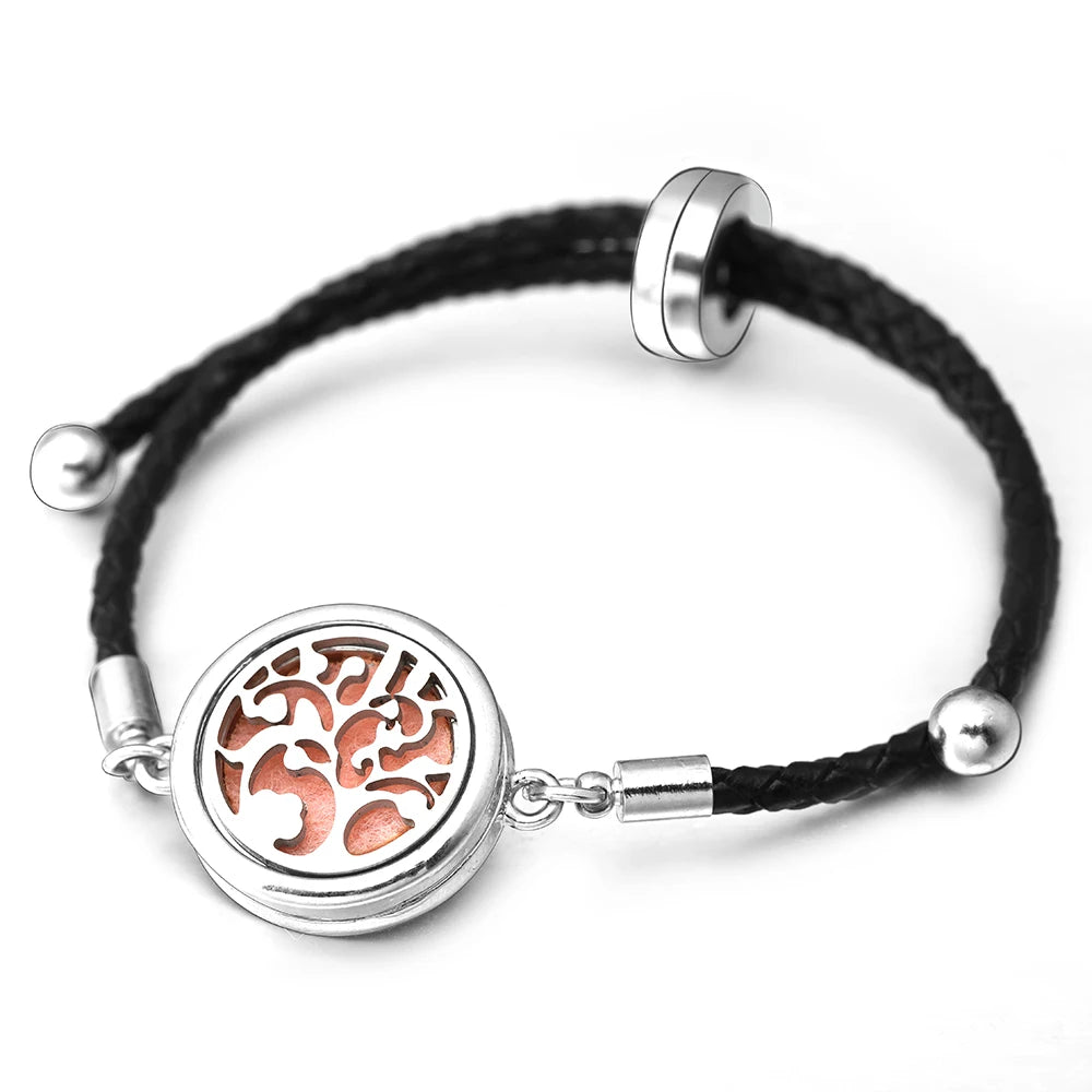 Engelsflügel Duftarmband Aromatherapie, verstellbare Lederschnalle, Ätherisches Öl Parfüm Diffusor Medaillon