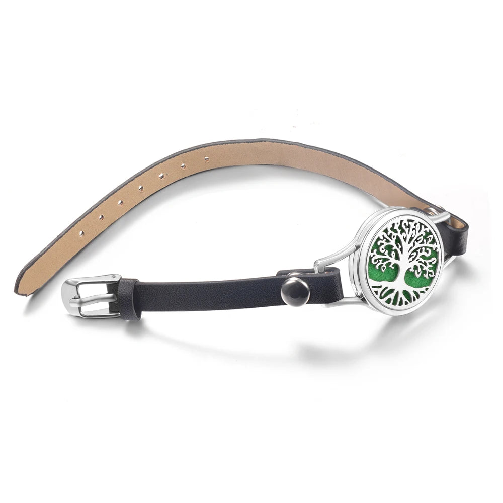 Duftarmband Ätherisches Öl Parfüm Diffusor Medaillons Leder Armband