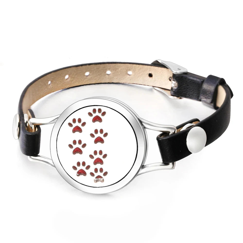 Duftarmband Ätherisches Öl Parfüm Diffusor Medaillons Leder Armband