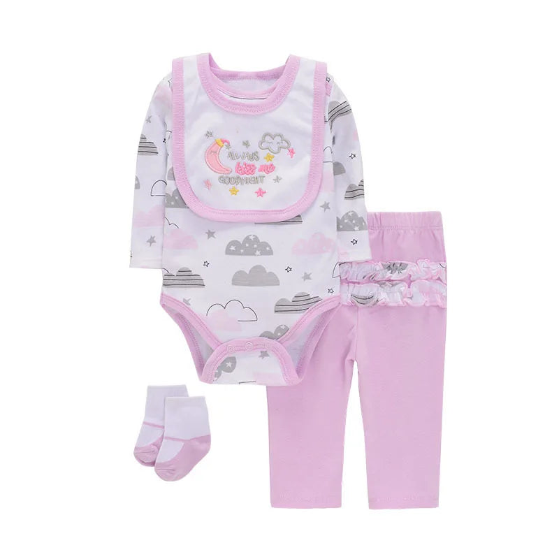 Little Maven Baby Strampler Set 4-teilig Baumwolle