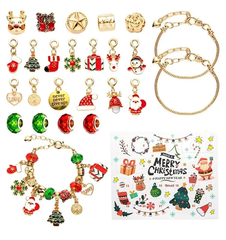 Christmas decorations Advent calendar 24-day countdown to the Christmas calendar Trendy jewelry set