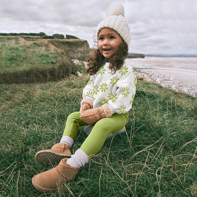Little Maven Baby Mädchen Sweatshirt + Leggings Set Cartoon Blumen