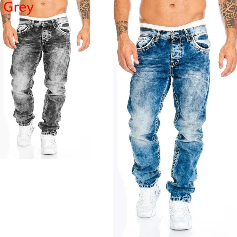 Herren Jeans Straight Stretch Slim Hose