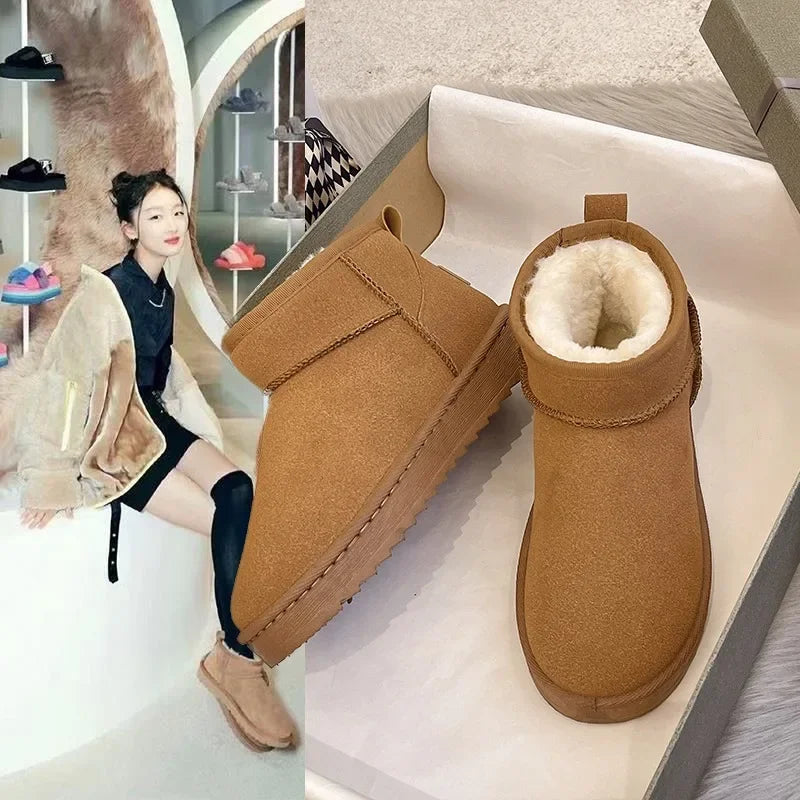 Damen kurze Slip-On Winter Boots