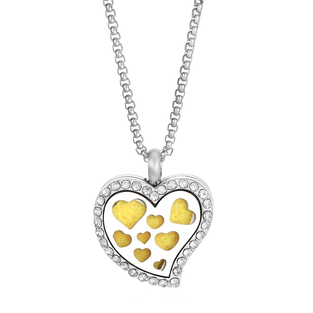 Duftschmuck Anhänger Herzförmig Aroma Therapie Parfüm Medaillon Diffusor Halskette