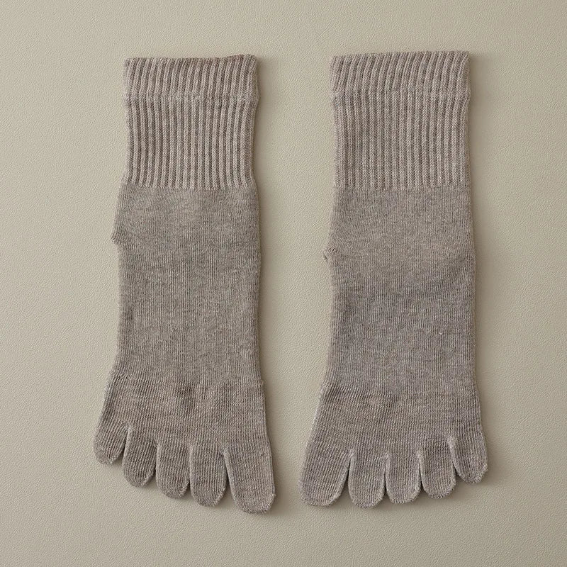 5 Paar Damen dicke Winter 5-Zehen Frottee Socken Baumwolle