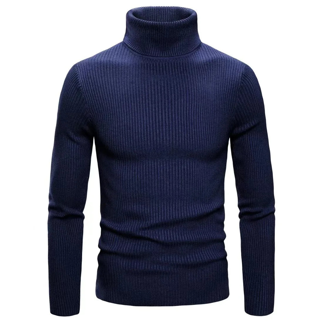 Herren Rollkragenpullover lässiger All-Match Strickpullover