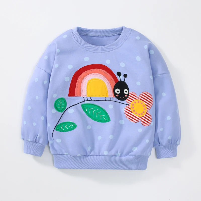 Little Maven Baby Girls Sweatshirt with Leggings Set Cotton Cartoon Rainbow Snail