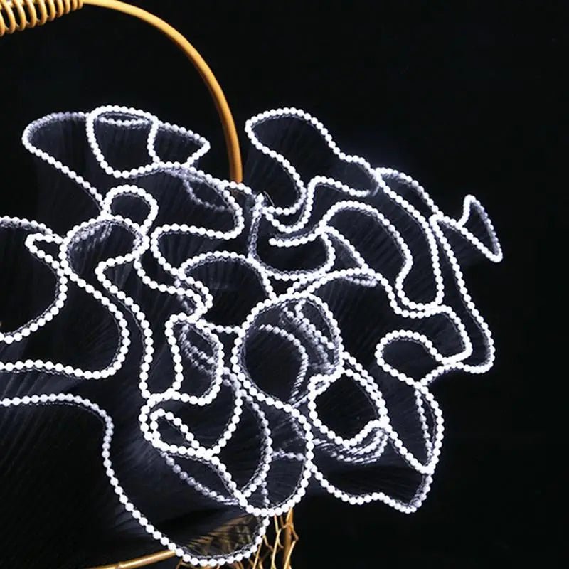 Blumenpapier Perlenwellengarn Blumenverpackung Spitzennetz 28x3,66 cm