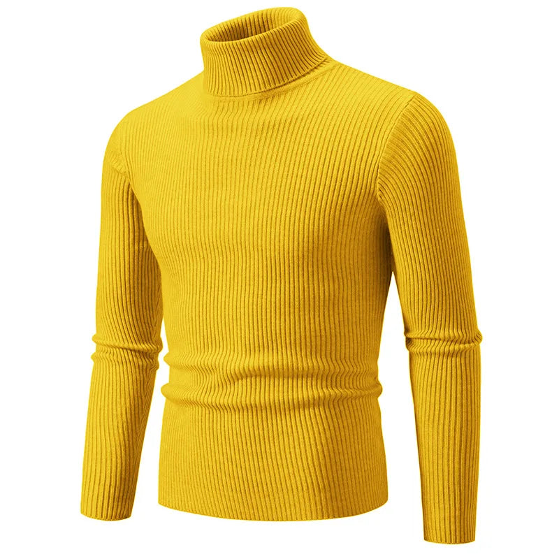 Herren Rollkragenpullover lässiger All-Match Strickpullover