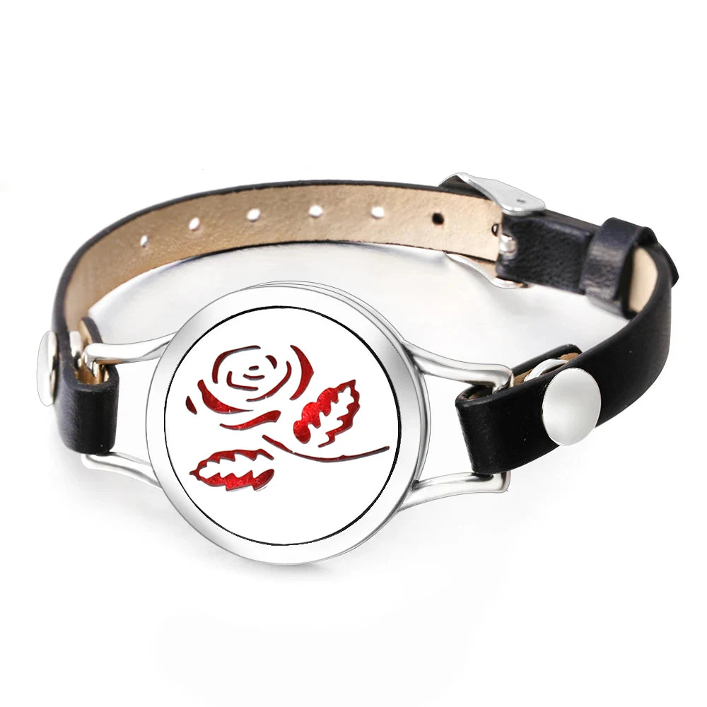 Duftarmband Ätherisches Öl Parfüm Diffusor Medaillons Leder Armband