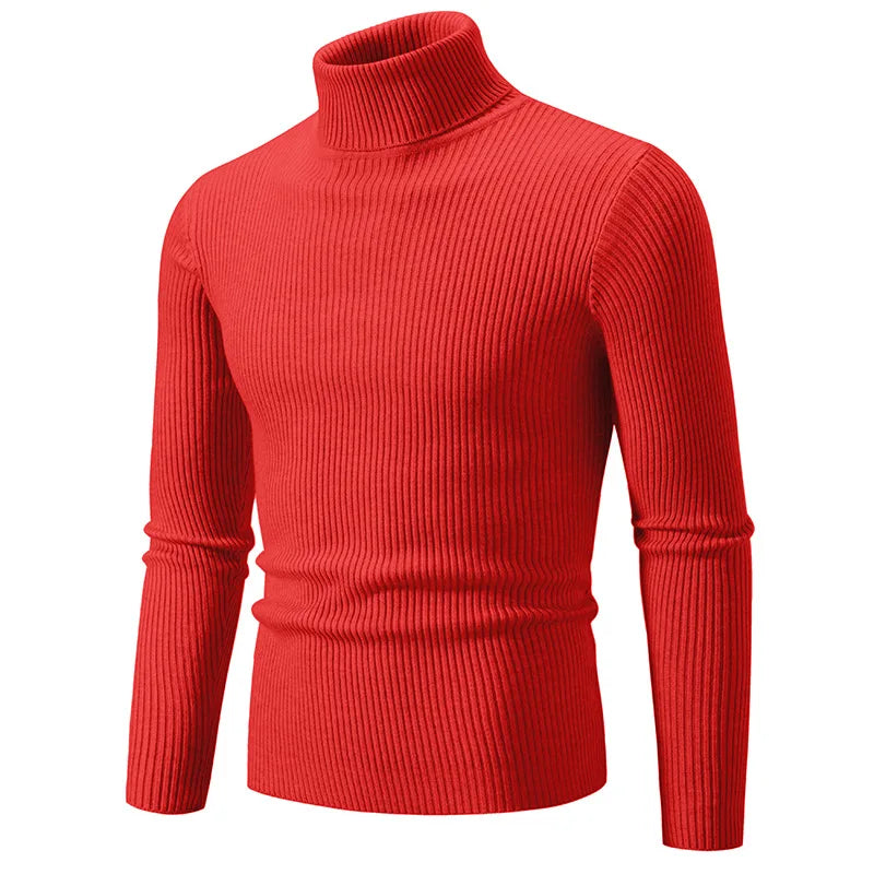 Herren Rollkragenpullover lässiger All-Match Strickpullover
