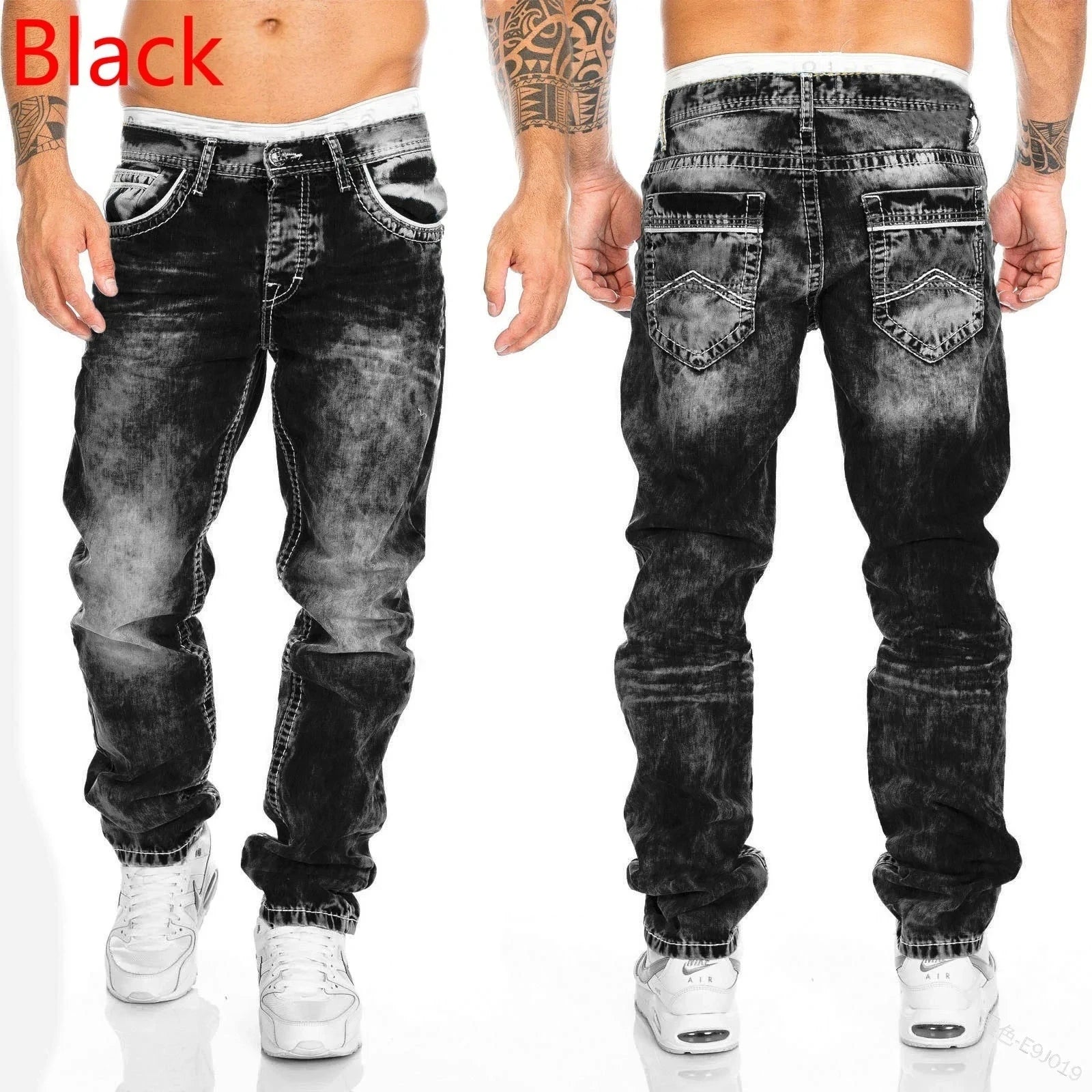 Herren Jeans Straight Stretch Slim Hose