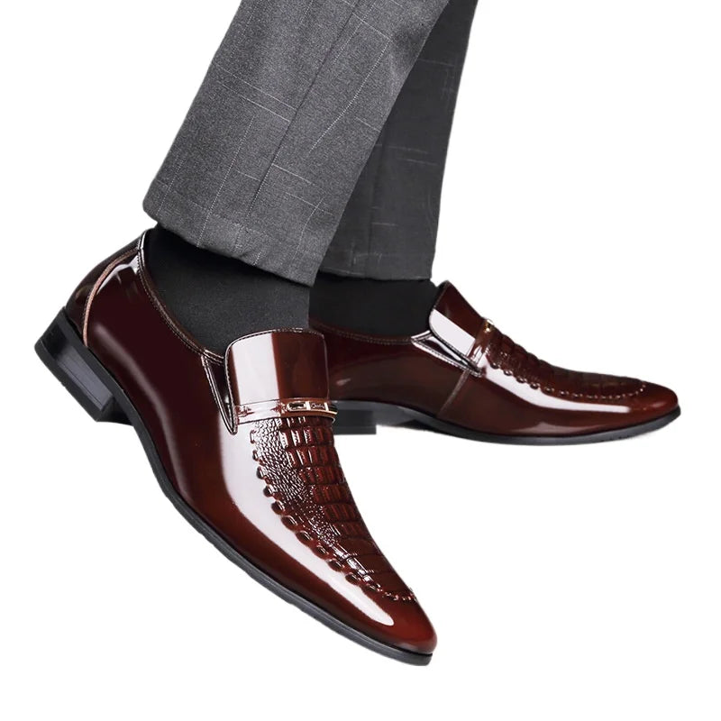 Herren Leder Lackleder Business Schuhe