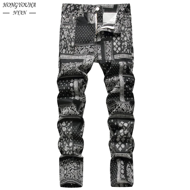 Herren Jeans Straight-Leg Baggy Denim Hose Vintage Streetwear