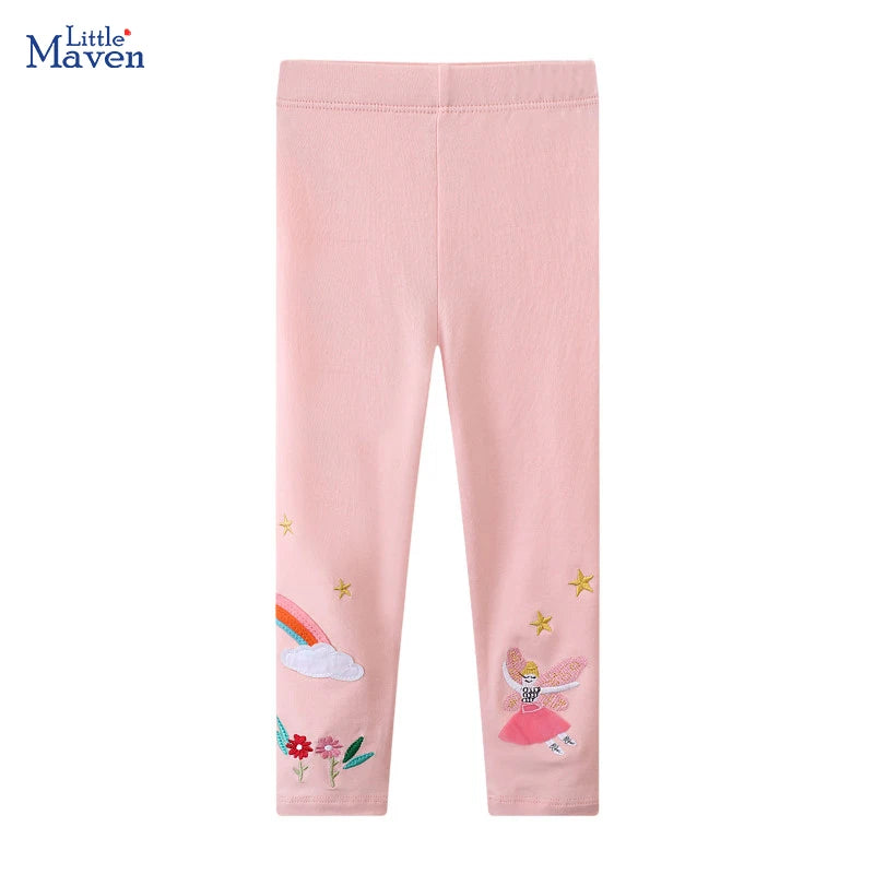 Little Maven Baby Mädchen Leggings Hose rosa Fee Regenbogen