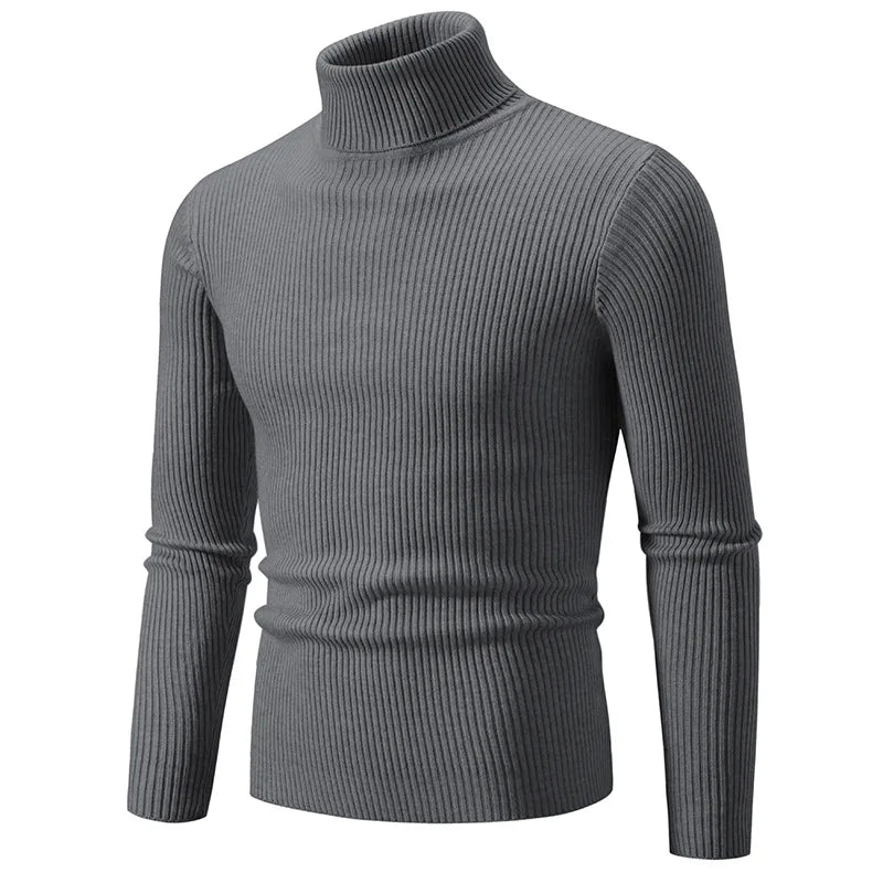Herren Rollkragenpullover lässiger All-Match Strickpullover