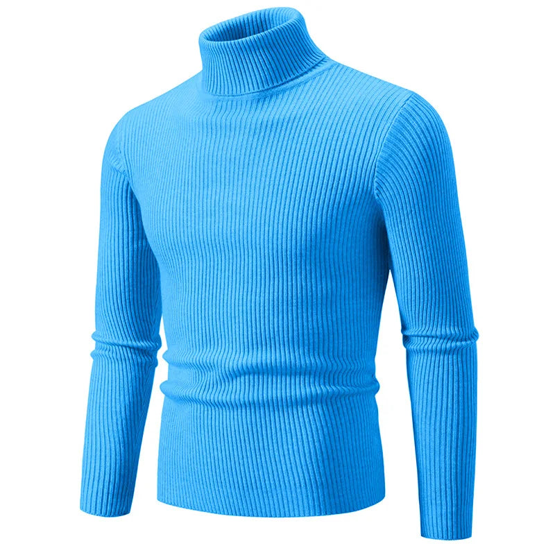 Herren Rollkragenpullover lässiger All-Match Strickpullover
