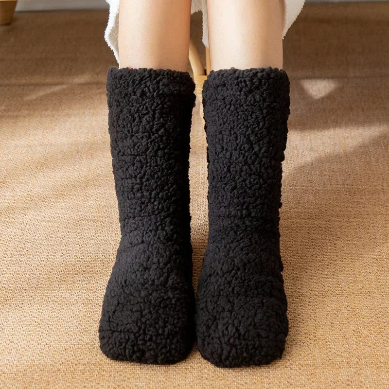 Damen dicke warme Fleece Anti-Rutsch Socken