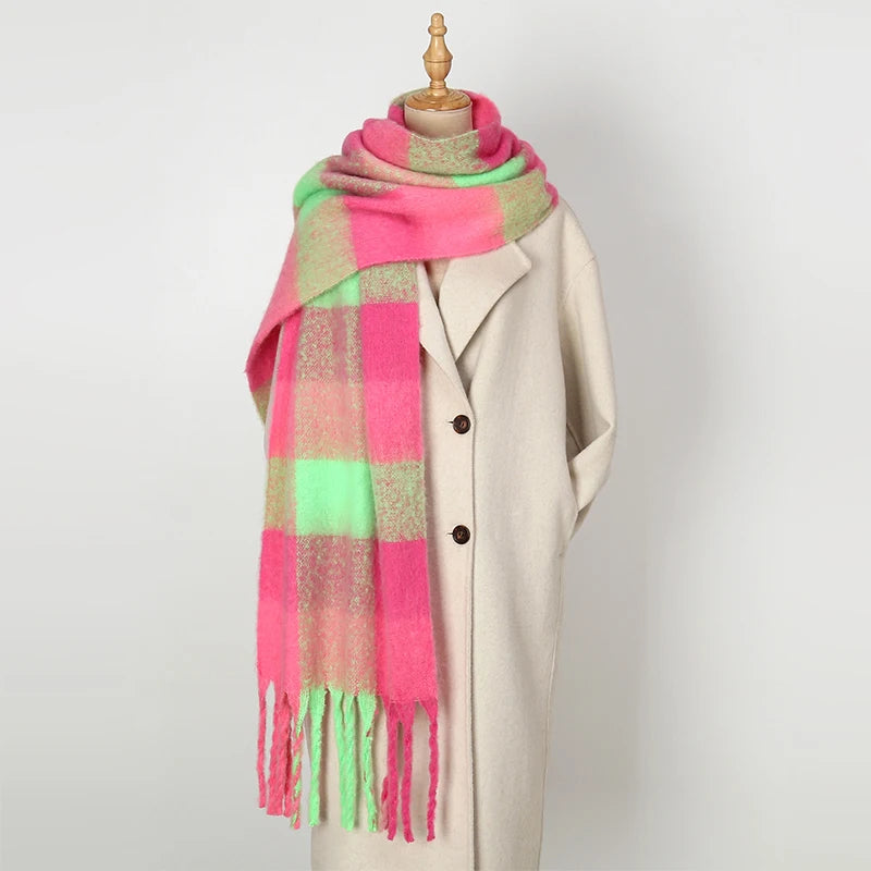 Warm Cashmere Imitation Scarf Long Pashmina Foulard for Women