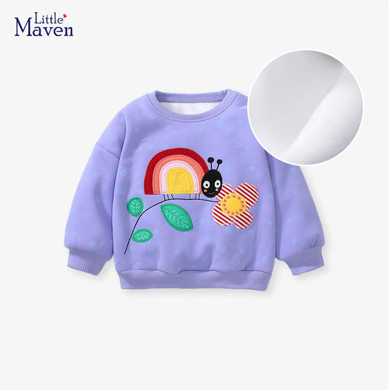 Little Maven Baby Mädchen Sweatshirt warmer Fleece Cartoon Schnecke