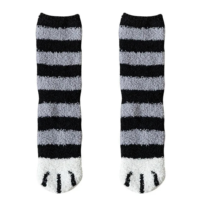 Plüsch Damen Socken Winter niedlichen Katzen Pfote Cartoon Baumwolle super weich