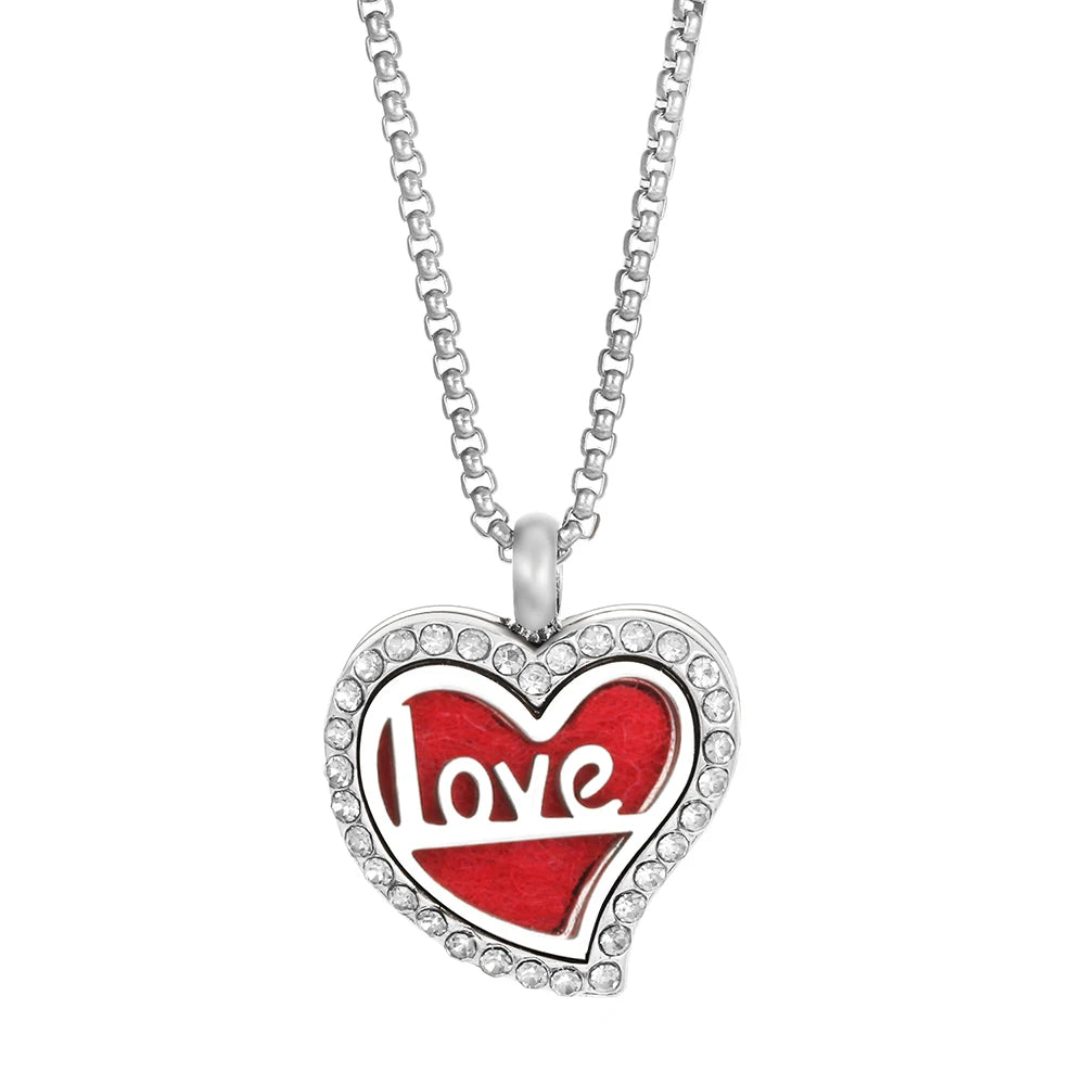 Duftschmuck Anhänger Herzförmig Aroma Therapie Parfüm Medaillon Diffusor Halskette