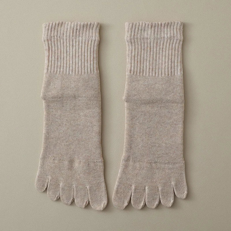 5 Paar Damen dicke Winter 5-Zehen Frottee Socken Baumwolle