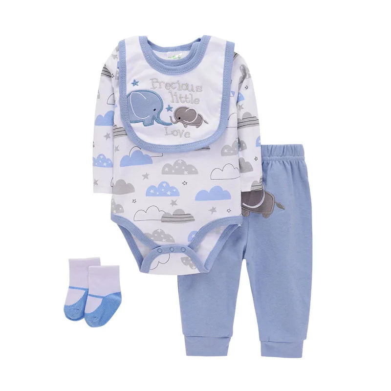 Little Maven Baby Strampler Set 4-teilig Baumwolle