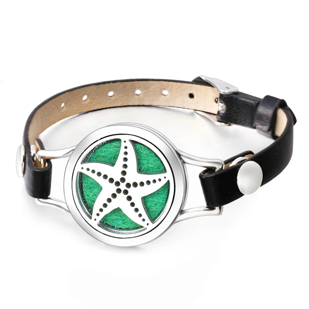 Duftarmband Ätherisches Öl Parfüm Diffusor Medaillons Leder Armband