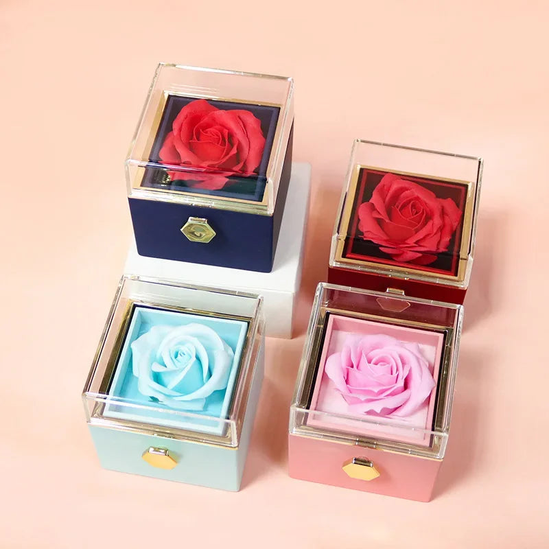 Rotierende Schmuckschatulle "Infinity Rose" für Schmuck