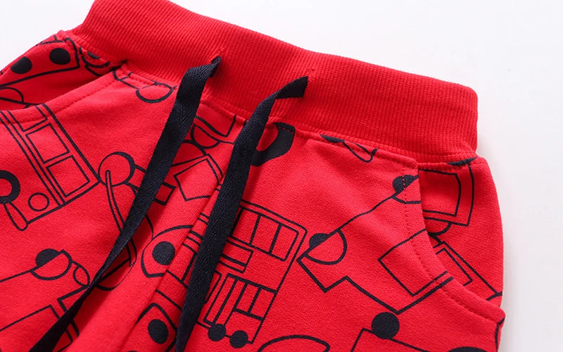 Little Maven Baby Jungen Jogginghose Cartoon Fahrzeuge