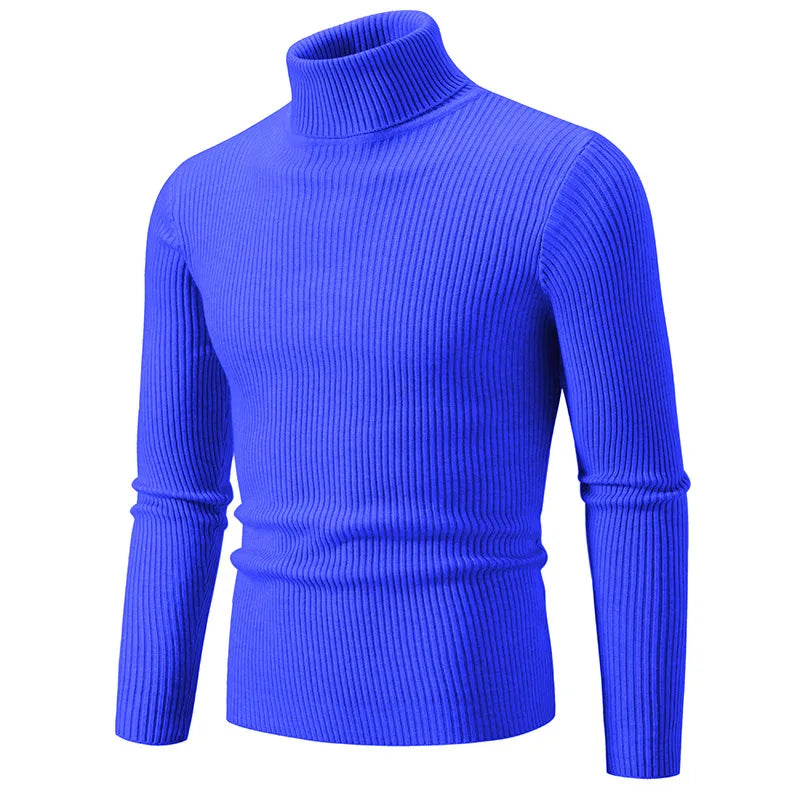 Herren Rollkragenpullover lässiger All-Match Strickpullover
