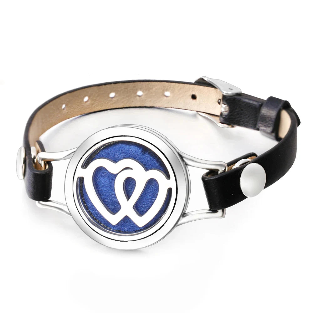 Duftarmband Ätherisches Öl Parfüm Diffusor Medaillons Leder Armband