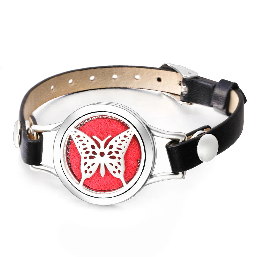 Duftarmband Ätherisches Öl Parfüm Diffusor Medaillons Leder Armband