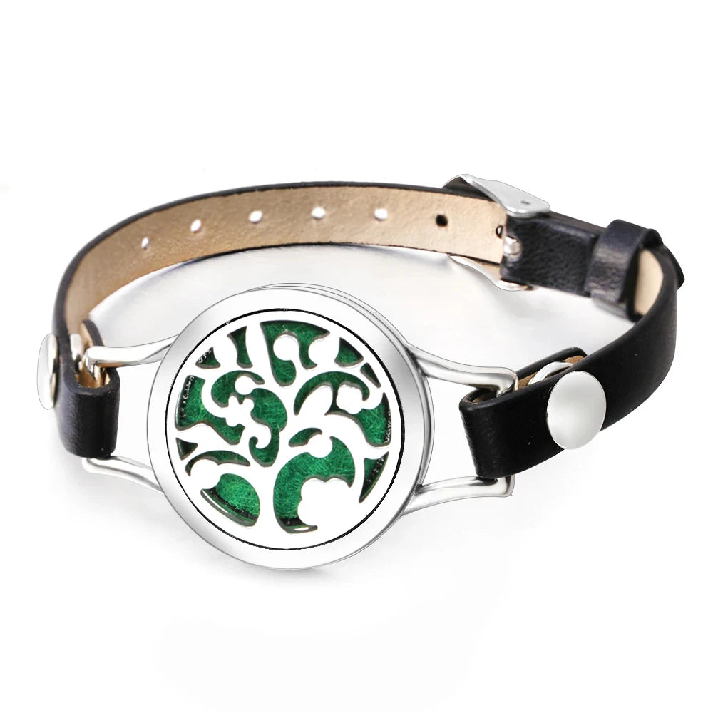 Duftarmband Ätherisches Öl Parfüm Diffusor Medaillons Leder Armband