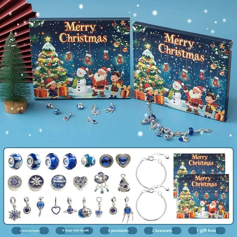 Christmas decorations Advent calendar 24-day countdown to the Christmas calendar Trendy jewelry set