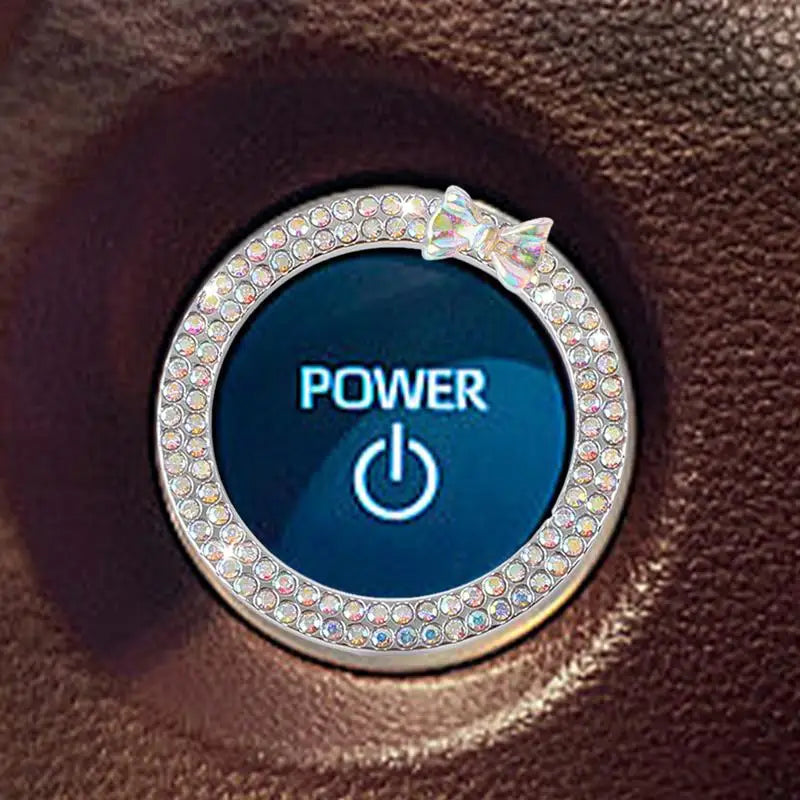 Auto Zündung Knopf Dekoration, Strass Ring, Start-Stopp-Dekorring