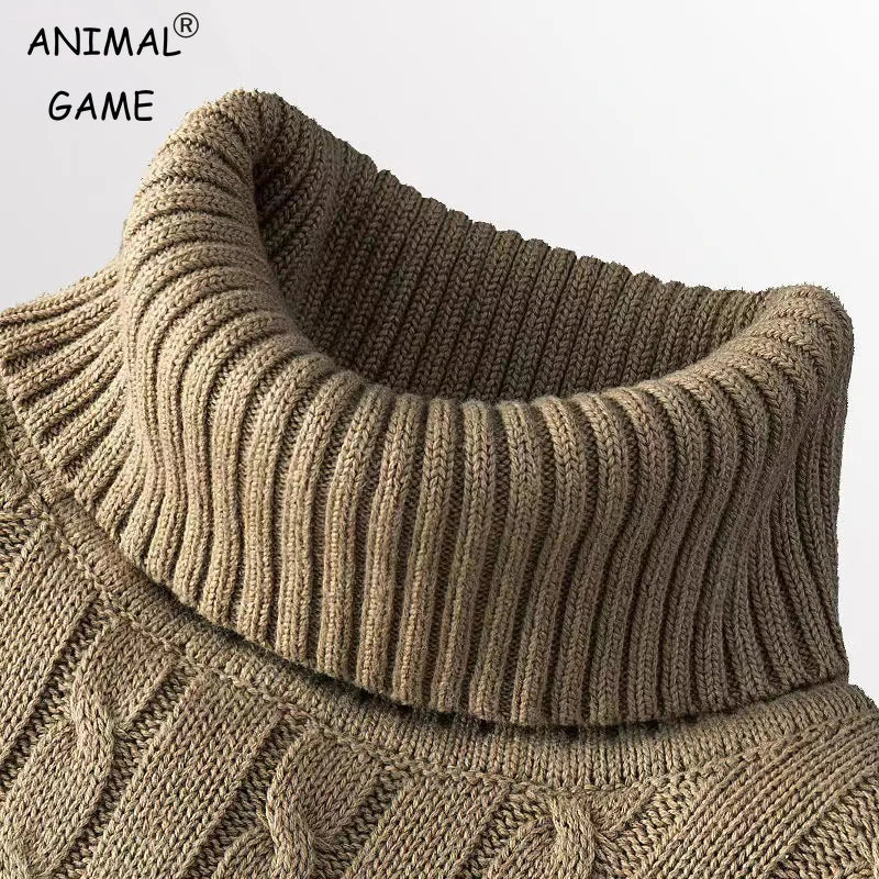 Herren Casual Rollkragenpullover einfarbig