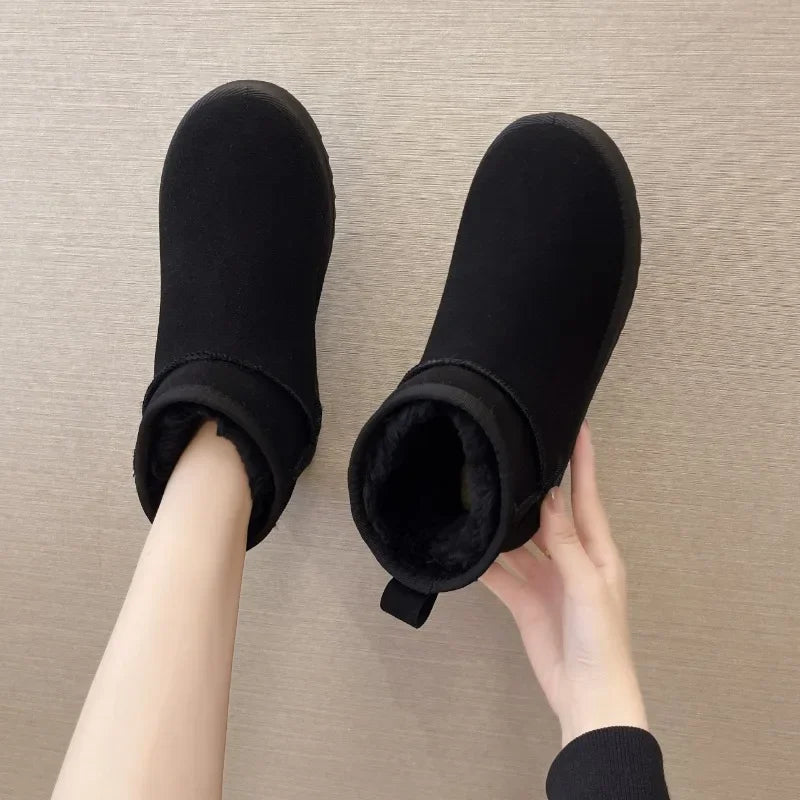 Damen kurze Slip-On Winter Boots